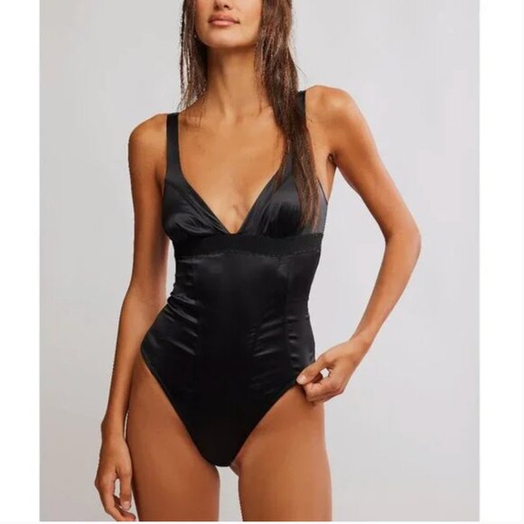FREE PEOPLE NWT Anywhere With You Bodysuit / Black - small ($70) - Picture 1 of 10